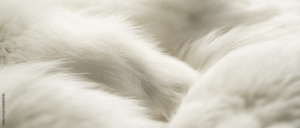 Obraz premium Close-up of soft, white fur texture. (2)