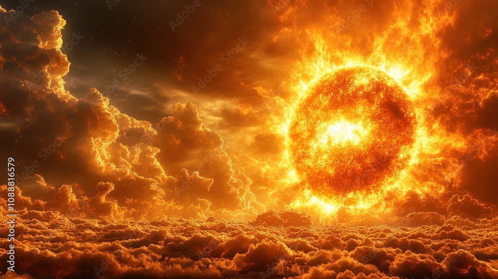 Fiery Sun in the Sky Fiery Sun in the Sky