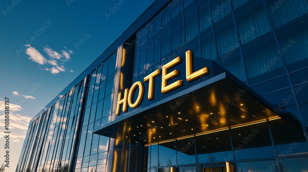 Modern Hotel Facade with Striking Modern Hotel Facade with Striking