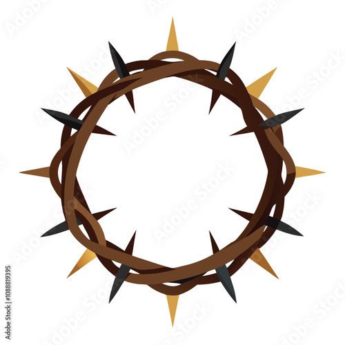 Crown of Thorns vector illustration on white background.