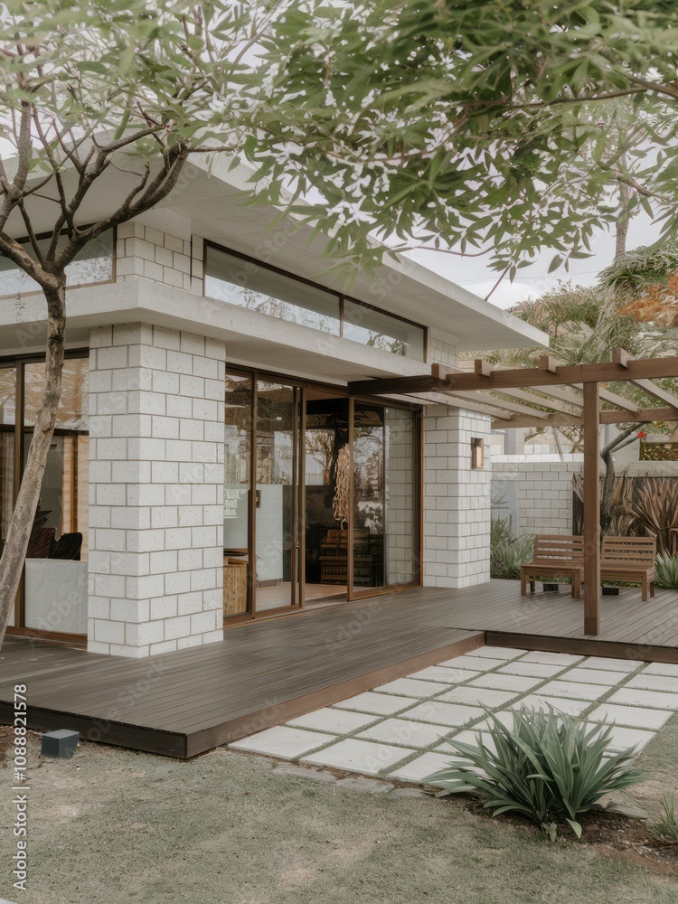 Modern Contemporary Home with Floor-to-Ceiling Windows and Beautiful Landscaping Modern Contemporary Home with Floor-to-Ceiling Windows and Beautiful Landscaping