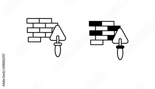 Trowel icon design with white background stock illustration