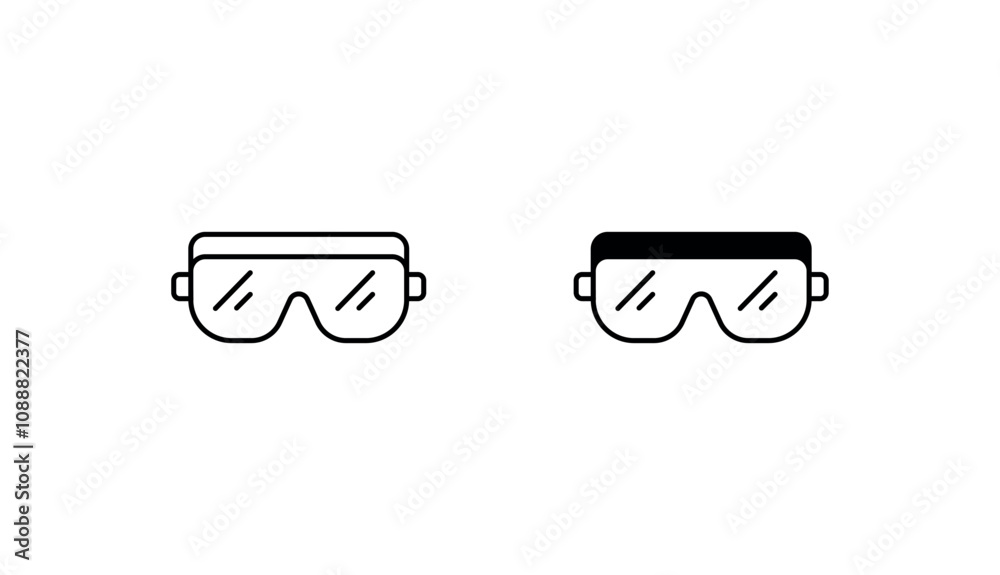 Safety Goggles icon design with white background stock illustration Safety Goggles icon design with white background stock illustration