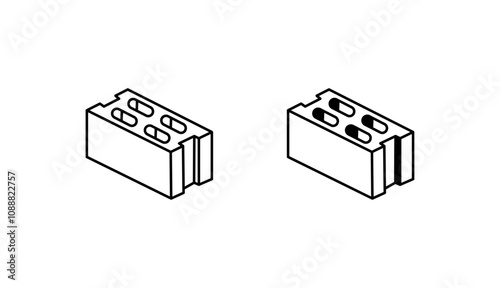 Concrete Block icon design with white background stock illustration