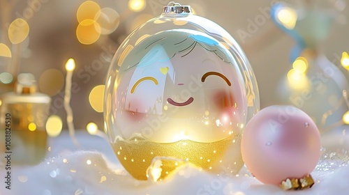 Adorable young girl with a round face featuring a cute golden gradient makeup, charming and endearing expression, stylish fashion portrait, perfect for copy space, ample empty area for text overlay,