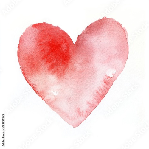 A watercolor illustration of a heart symbolizing love and affection.
