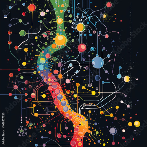 2D illustration of Human Metabolic Analysis: Understanding Energy Production, Growth, and Nutrient Utilization Through Biochemical Pathways and Metabolism photo