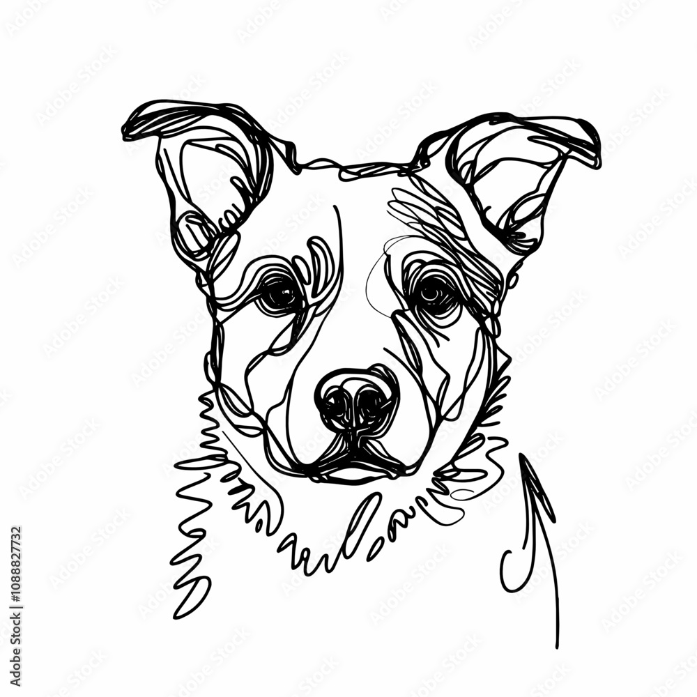 Minimalist Line Art of Australian Cattle Dog Minimalist Line Art of Australian Cattle Dog