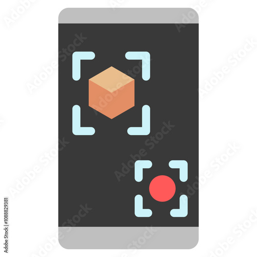 Object Detection flat color icon. use for modern concept, print, UI, UX kit, web and app development. Vector EPS 10, related to artificial intelligence, technology theme.