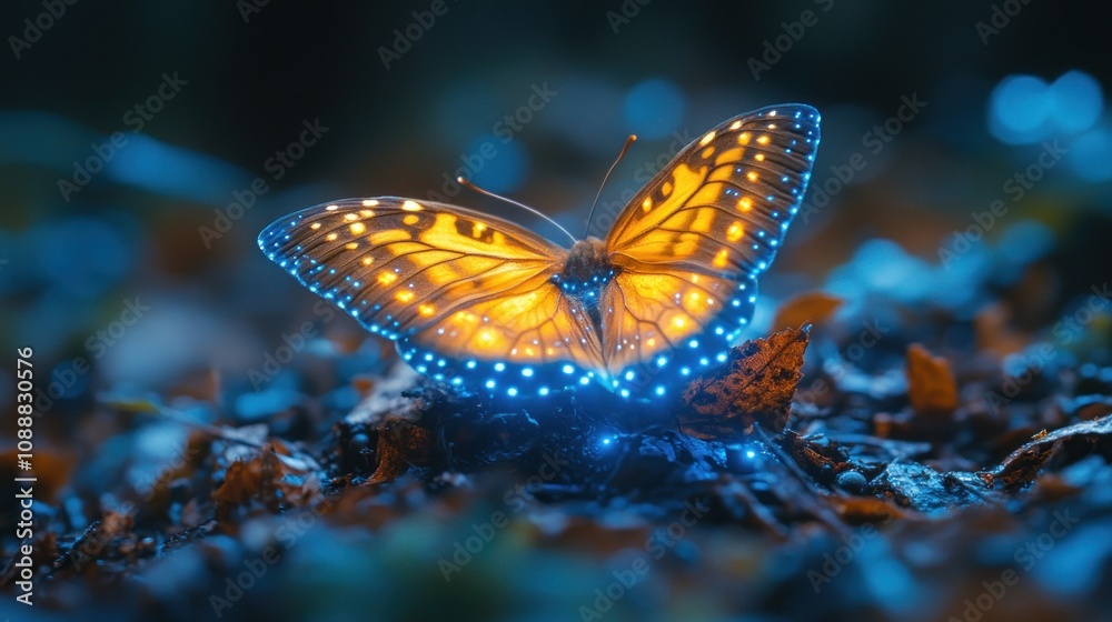 Luminous Butterfly in the Forest Luminous Butterfly in the Forest