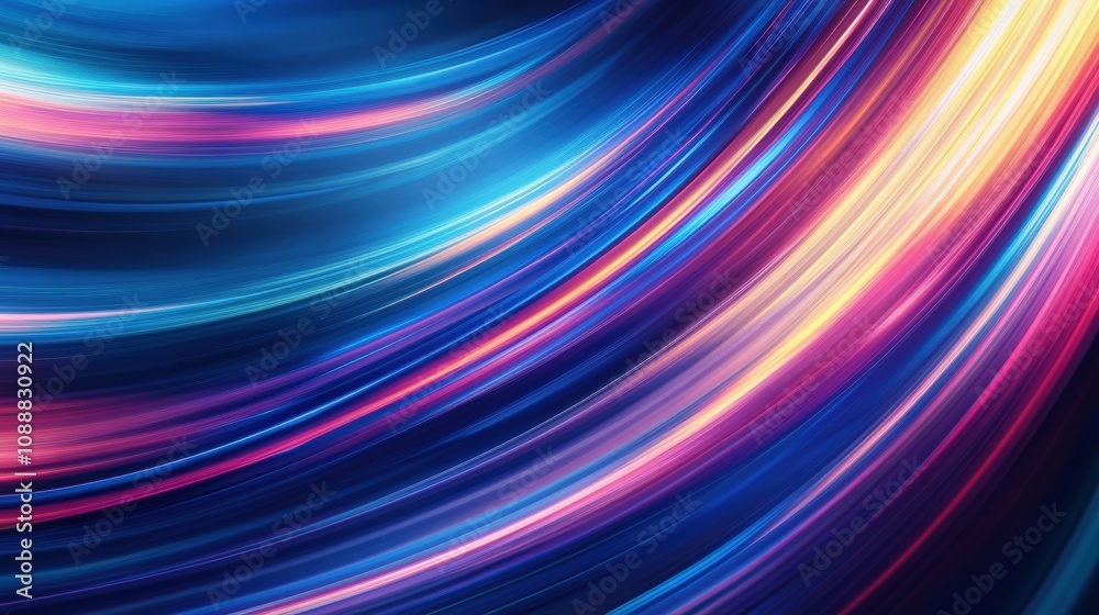 Abstract Swirling Neon Lights in Blue, Pink, and Yellow Abstract Swirling Neon Lights in Blue, Pink, and Yellow