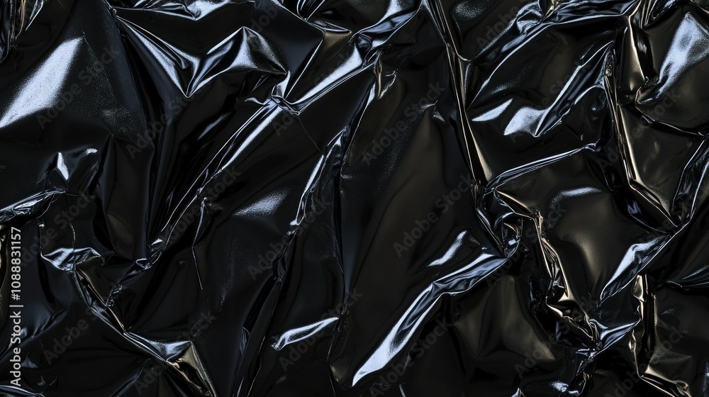 a glossy black foil texture with a rough, crinkled surface, reflecting light subtly to give a sleek, high-end appearance. a glossy black foil texture with a rough, crinkled surface, reflecting light subtly to give a sleek, high-end appearance.