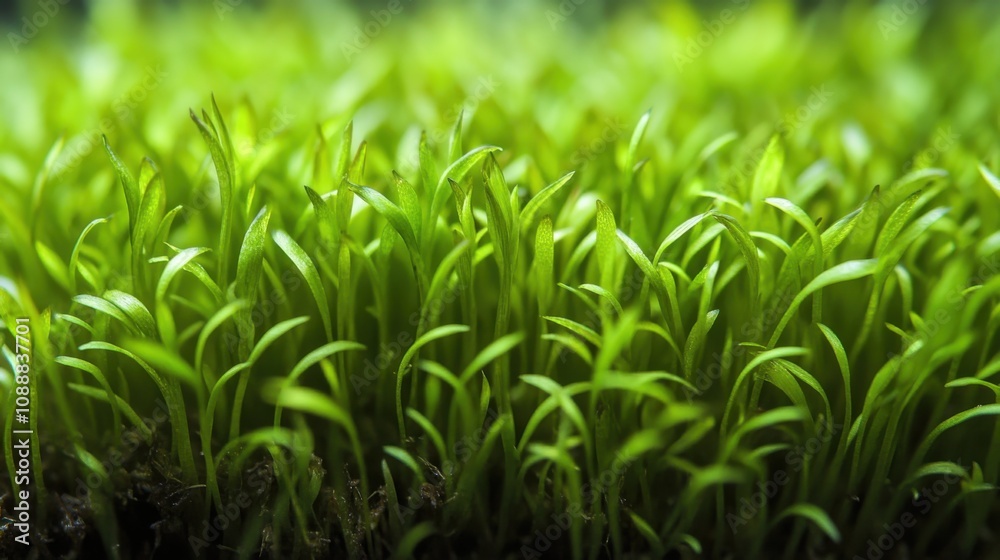 Obraz premium Green grass field texture. Generative AI