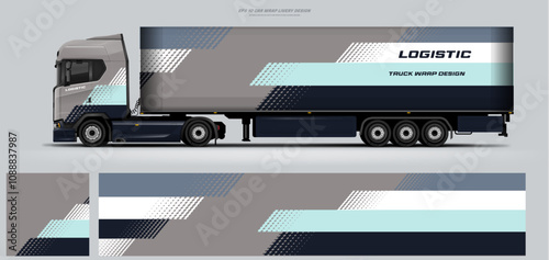 truck and trailer wrap livery design. vector file printing below