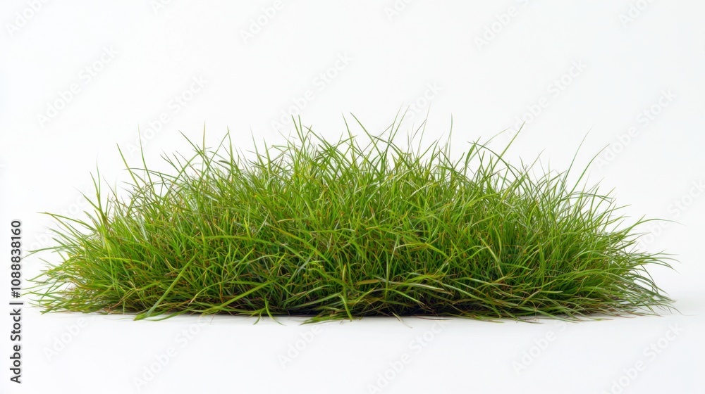 Green grass, white background. Generative AI Green grass, white background. Generative AI