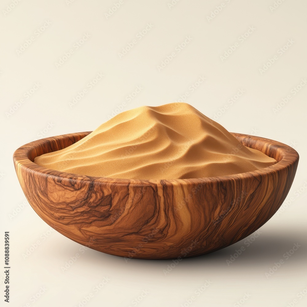 Fototapeta premium Wooden Bowl with Flowing Sand Dunes