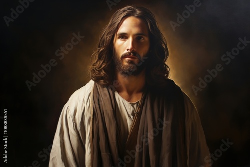 Jesus christ portrait adult beard.