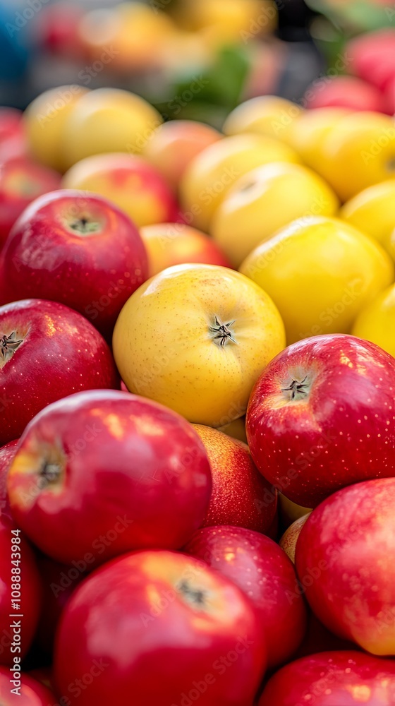 Red and Yellow Apples: A Close-Up Still Life Red and Yellow Apples: A Close-Up Still Life