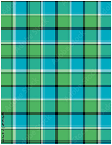 Plaid fabric pattern, blue, brown, cream, seamless for textiles, and for designing clothes, skirts or decorative fabrics. Vector illustration.