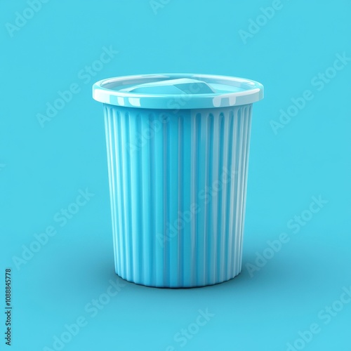 Wallpaper Mural Minimalist Turquoise Porcelain Container on Vibrant Blue Background Torontodigital.ca
