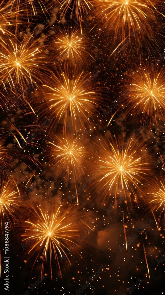Naklejka premium New year wallpaper fireworks outdoors night.