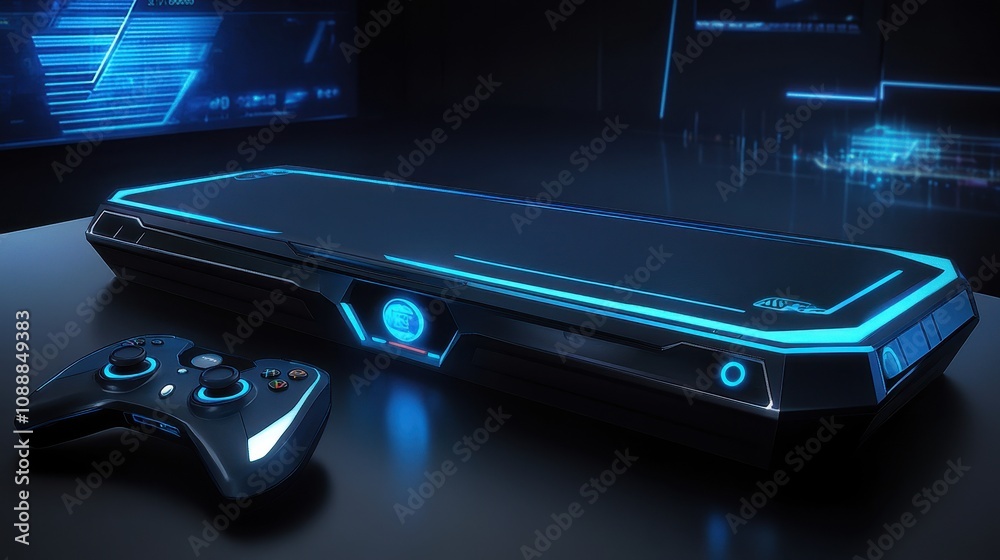 Obraz premium Futuristic gaming console with controller.