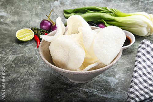 Vietnamese starter appetizer Crab chips photo