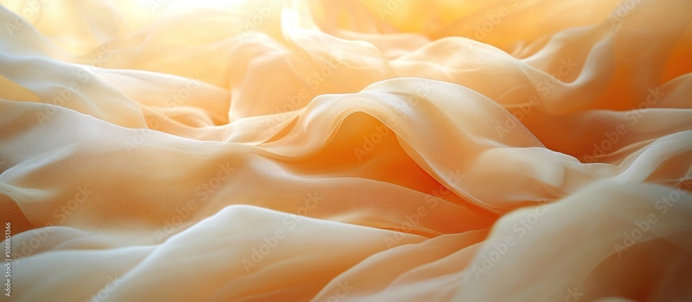 Soft, flowing fabric in warm tones, creating a serene and delicate atmosphere. Soft, flowing fabric in warm tones, creating a serene and delicate atmosphere.