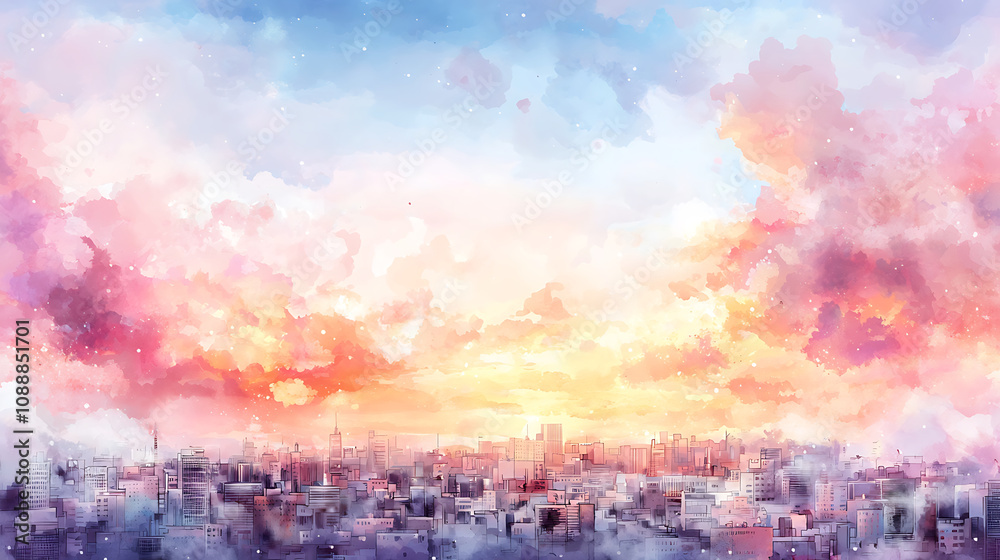 beautiful sunset over city skyline, with vibrant colors blending in sky, creating serene and picturesque view. clouds reflect warm hues, enhancing urban landscape beautiful sunset over city skyline, with vibrant colors blending in sky, creating serene and picturesque view. clouds reflect warm hues, enhancing urban landscape