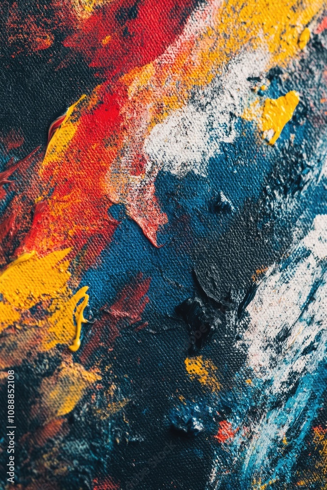 Vibrant abstract artwork with bold brushstrokes and a mix of bright colors. This expressionist canvas is both modern and emotive, perfect for collectors or those who appreciate creativity.