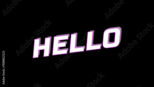 HELLO animation with animated overshoot. The best 4k motion animations