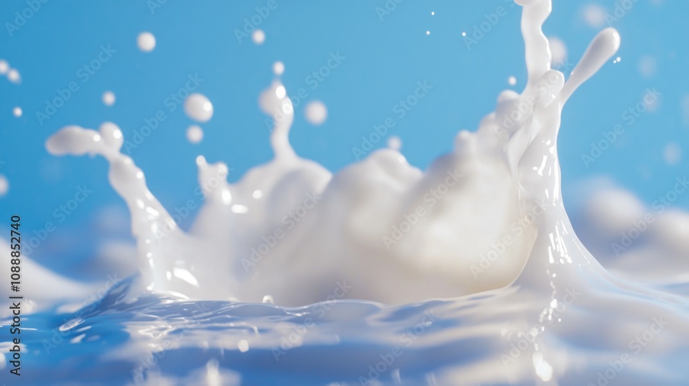 Milk spilling into the water and forming a foamy white substance. Milk spilling into the water and forming a foamy white substance.