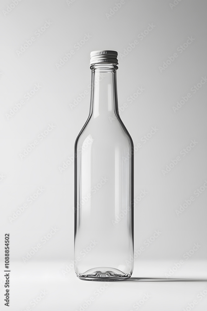 a photo of a simple empty transparent water glass bottle mockup on a white background a photo of a simple empty transparent water glass bottle mockup on a white background