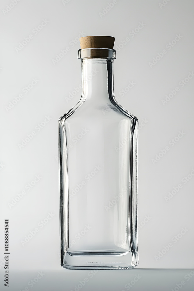 a photo of a simple empty transparent water glass bottle mockup on a white background a photo of a simple empty transparent water glass bottle mockup on a white background