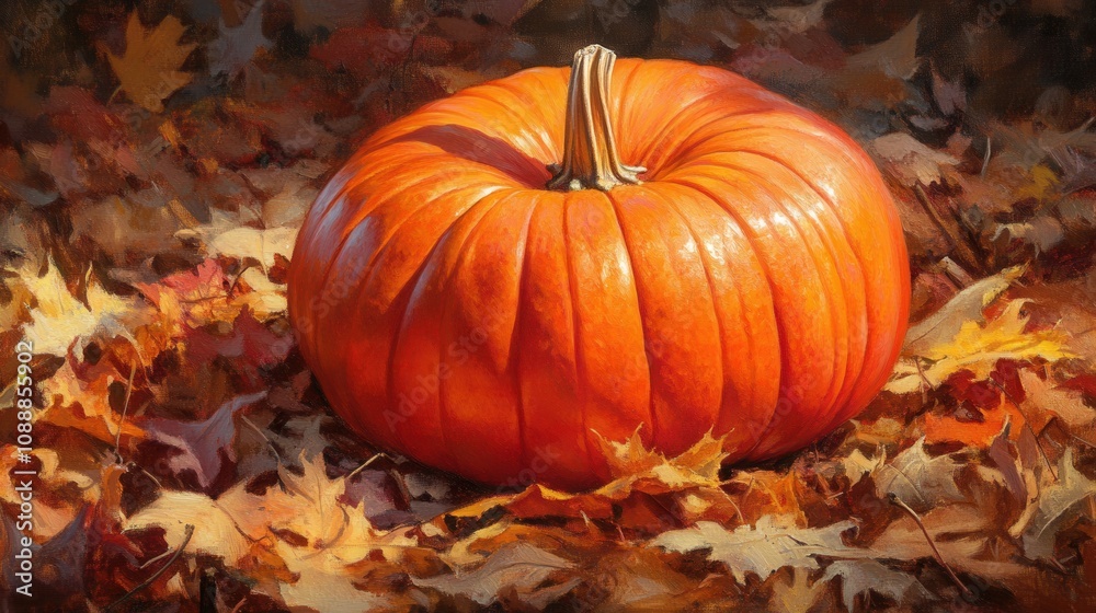 Pumpkin, autumn glow. Generative AI Pumpkin, autumn glow. Generative AI