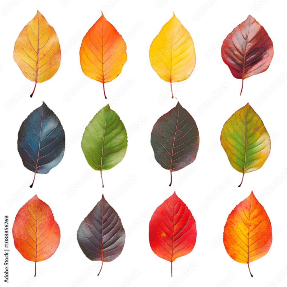 Obraz premium Autumn maple leaf PNG cutout isolated on white and transparent background.