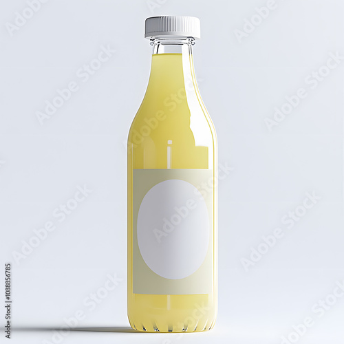 mockup of a 350ml plastic bottle with a completely white label