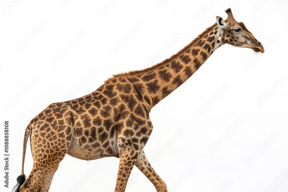 Naklejka premium giraffe isolated on white background