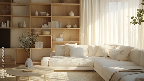 Wallpaper Mural Beautiful Colored Mockup Bedroom Interior Blank Poster Decoration Art Background Image, generative AI Torontodigital.ca