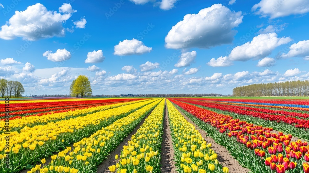 Vibrant Tulip Fields at Keukenhof in Springtime Vibrant Tulip Fields at Keukenhof in Springtime