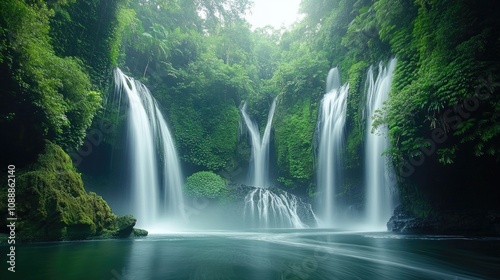 Tranquil Rainforest Scene at Tibumana Waterfall photo