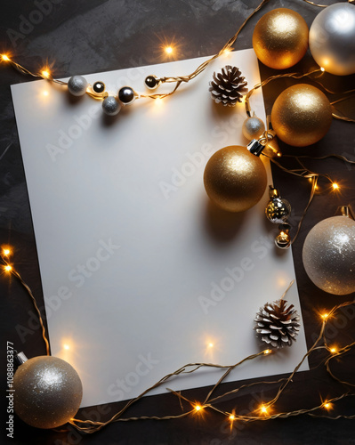 Christmas. post card template. Festive design with lan space for print and collages. copy space