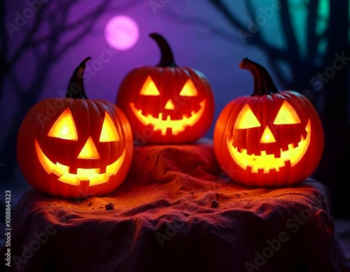 halloween pumpkins night scary wallpaper photo