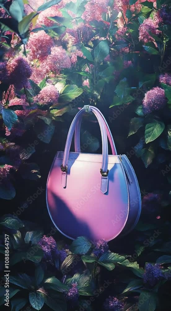 Un sac rose carré se métamorphose en sac mauve rond
