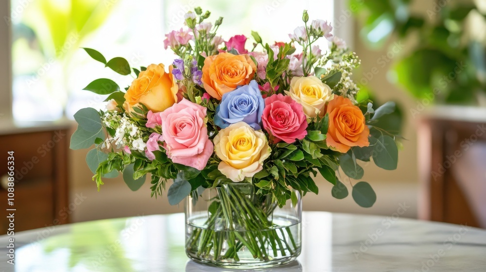 Summer rose bouquet floral. Generative AI Summer rose bouquet floral. Generative AI