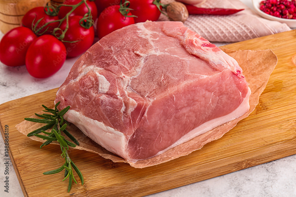 Raw pork meat piece for cooking Raw pork meat piece for cooking