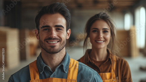 A man and a woman are smiling for the camera photo