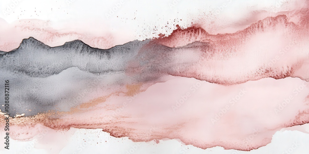 Fototapeta premium Soft Abstract Watercolor Landscape in Muted Tones