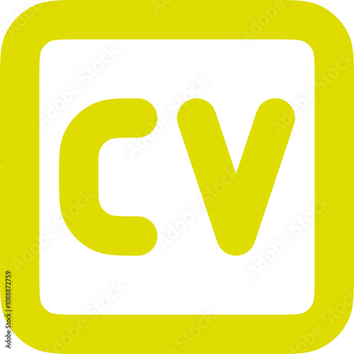 Square CV icon design logo