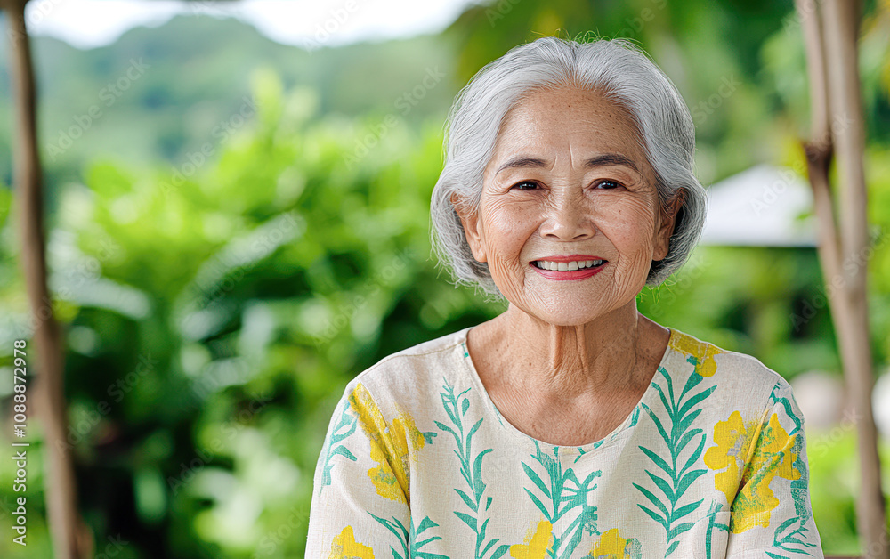 Smiling elderly woman outdoor garden portrait nature close-up joy Smiling elderly woman outdoor garden portrait nature close-up joy
